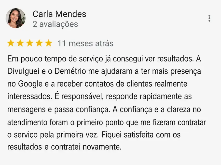 Depoimento de cliente Divulguei